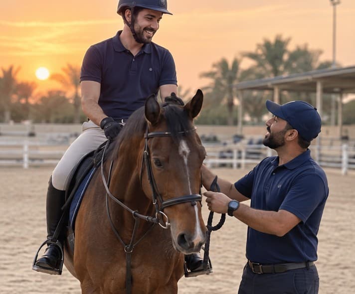 Adult polo training at Kuwait Polo Academy