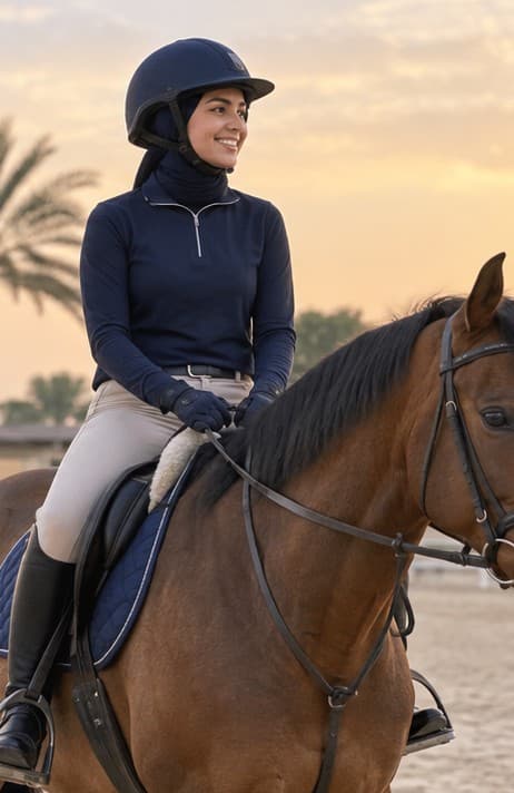 Women's polo group at Kuwait Polo Academy